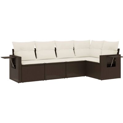vidaXL Gartenmöbel-Set 6-teilig Braun & Creme vidaXL Gartenmöbel-Set 6-teilig Braun & Creme
