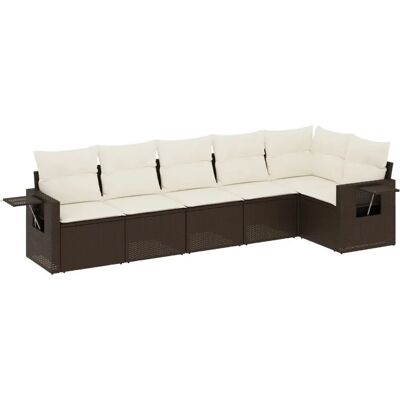 vidaXL 7-Tlg. Garten-Sofagarnitur Mit Kissen Beige Poly Rattan vidaXL 7-Tlg. Garten-Sofagarnitur Mit Kissen Beige Poly Rattan