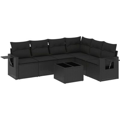 vidaXL Gartenmöbel-Set - Modulare schwarze Sitzgruppe vidaXL Gartenmöbel-Set - Modulare schwarze Sitzgruppe
