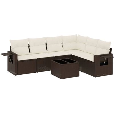 VidaXL Gartengarnitur - Braun, Modular, 6 Sitze VidaXL Gartengarnitur - Braun, Modular, 6 Sitze