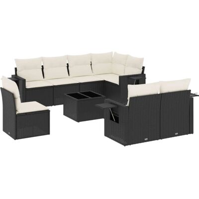vidaXL Gartenset 8-tlg. Schwarz & Creme - Gartenmöbel vidaXL Gartenset 8-tlg. Schwarz & Creme - Gartenmöbel