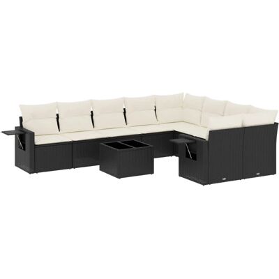 vidaXL 9-tlg. Garten-Sofagarnitur mit Kissen - Schwarz - Gartenmöbel-Set vidaXL 9-tlg. Garten-Sofagarnitur mit Kissen - Schwarz - Gartenmöbel-Set