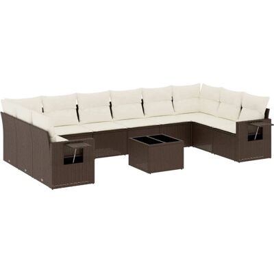 vidaXL Gartenmöbel-Set - Langlebiges Rattan, Glas, Modular vidaXL Gartenmöbel-Set - Langlebiges Rattan, Glas, Modular