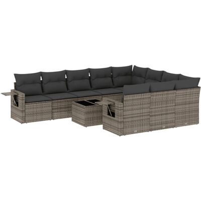 vidaXL Gartenmöbel-Set - Resin-Wicker, Modular, Grau vidaXL Gartenmöbel-Set - Resin-Wicker, Modular, Grau