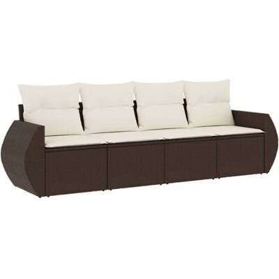 vidaXL 5-tlg. Garten-Sofagarnitur mit Kissen - Braun vidaXL 5-tlg. Garten-Sofagarnitur mit Kissen - Braun