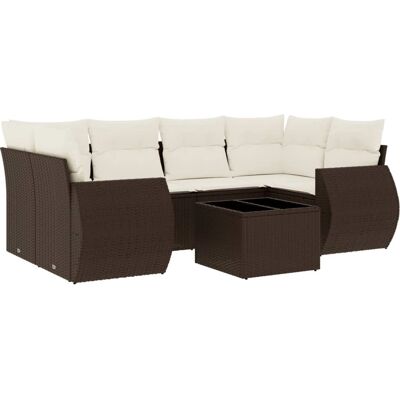 VidaXL Gartenmöbel-Set - Braun und Creme - 7-teiliges Sofa-Set VidaXL Gartenmöbel-Set - Braun und Creme - 7-teiliges Sofa-Set