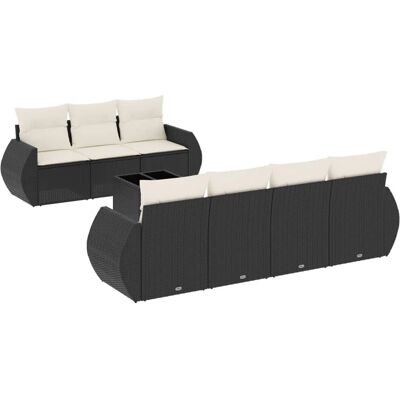 vidaXL Gartenmöbelset - 8-teiliges Lounge-Set - Schwarz & Beige vidaXL Gartenmöbelset - 8-teiliges Lounge-Set - Schwarz & Beige