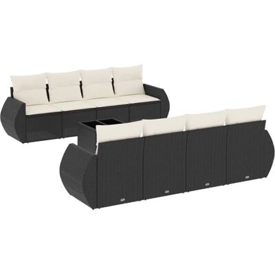 VidaXL Schwarz & Creme Modulares Gartenmöbel-Set - Sofas & Tisch VidaXL Schwarz & Creme Modulares Gartenmöbel-Set - Sofas & Tisch