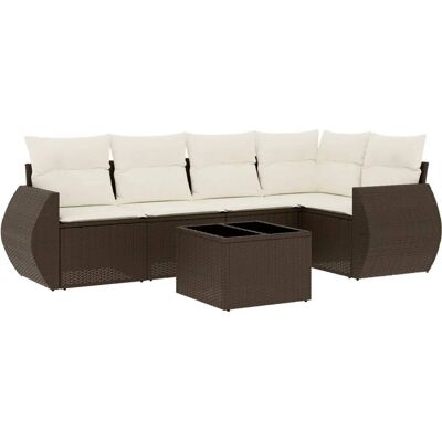 vidaXL Gartenmöbel Set - Braun & Creme - 6-teiliges Sofa vidaXL Gartenmöbel Set - Braun & Creme - 6-teiliges Sofa