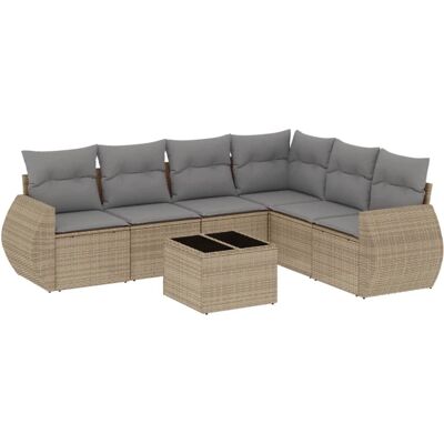 vidaXL Gartenmöbel-Set - Beige, Modular, 6 Plätze vidaXL Gartenmöbel-Set - Beige, Modular, 6 Plätze