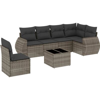 vidaXL Gartenmöbel-Set - Modular Grau Rattan 6-tlg. vidaXL Gartenmöbel-Set - Modular Grau Rattan 6-tlg.