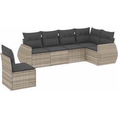 vidaXL 7-Tlg. Garten-Sofagarnitur Mit Kissen Poly Rattan vidaXL 7-Tlg. Garten-Sofagarnitur Mit Kissen Poly Rattan