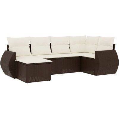 vidaXL Gartensofa-Set 6-tlg. Rattan Braun vidaXL Gartensofa-Set 6-tlg. Rattan Braun