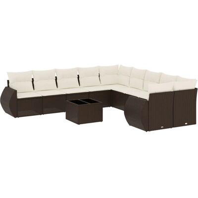 VidaXL Garten-Sitzbank-Set - Langlebiges PE-Rattan, Glas VidaXL Garten-Sitzbank-Set - Langlebiges PE-Rattan, Glas