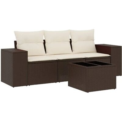 VidaXL Gartenbank-Set - Rattan, Glas VidaXL Gartenbank-Set - Rattan, Glas