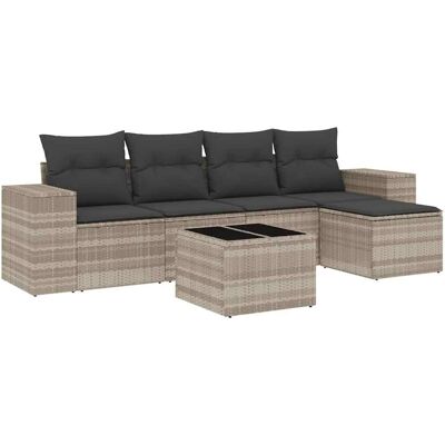 VidaXL Gartensofa-Set - Rattan, Glas - Gartenmöbel VidaXL Gartensofa-Set - Rattan, Glas - Gartenmöbel