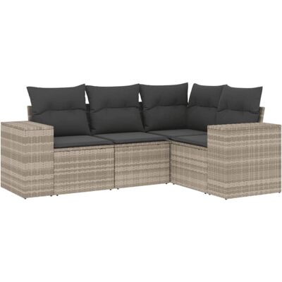 vidaXL Gartensofa-Set - Hellgrau - Außenmöbel vidaXL Gartensofa-Set - Hellgrau - Außenmöbel