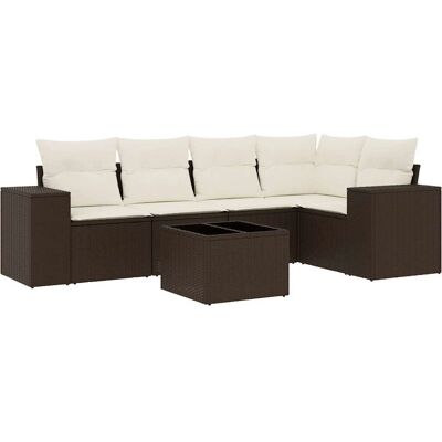 VidaXL Gartenbank aus Rattan mit gehärtetem Glas - Gartenmöbel-Set VidaXL Gartenbank aus Rattan mit gehärtetem Glas - Gartenmöbel-Set