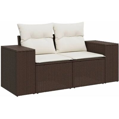 vidaXL Garten-Sofagarnitur - Braun und Creme - 7-tlg. vidaXL Garten-Sofagarnitur - Braun und Creme - 7-tlg.