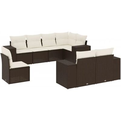 VidaXL 8-Tlg. Garten-Sofagarnitur mit Kissen - Beige Poly Rattan VidaXL 8-Tlg. Garten-Sofagarnitur mit Kissen - Beige Poly Rattan