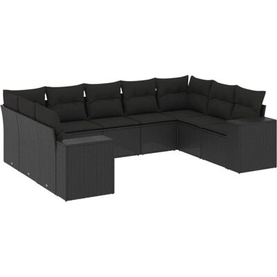 vidaXL Gartenmöbelset - Schwarz - Robustes Poly-Rattan vidaXL Gartenmöbelset - Schwarz - Robustes Poly-Rattan
