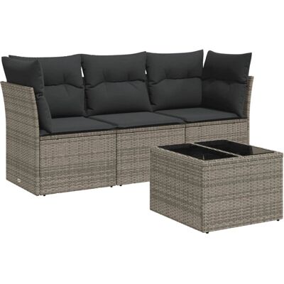 Conjunto de Móveis de Exterior vidaXL - Cinza - Design Modular - Resistente às Intempéries Conjunto de Móveis de Exterior vidaXL - Cinza - Design Modular - Resistente às Intempéries
