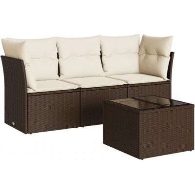 vidaXL Gartenmöbel-Set - Braun, 3-teilig, Modular - Gartenmöbel-Set vidaXL Gartenmöbel-Set - Braun, 3-teilig, Modular - Gartenmöbel-Set