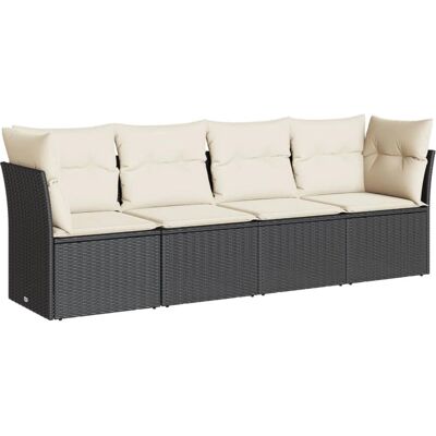 VidaXL Udendørs Møbel Sæt - Sort Holdbart Syntetisk Rattan - 4 Siddepladser VidaXL Udendørs Møbel Sæt - Sort Holdbart Syntetisk Rattan - 4 Siddepladser