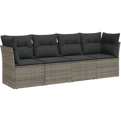 vidaXL Gartenmöbel-Set - Grau - Langlebiges Poly Rattan vidaXL Gartenmöbel-Set - Grau - Langlebiges Poly Rattan