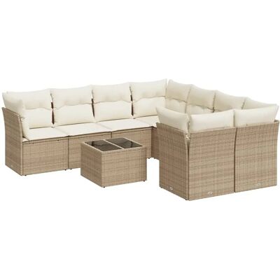 VidaXL Gartenmöbel-Set mit Kissen - 9-tlg. Sofa VidaXL Gartenmöbel-Set mit Kissen - 9-tlg. Sofa