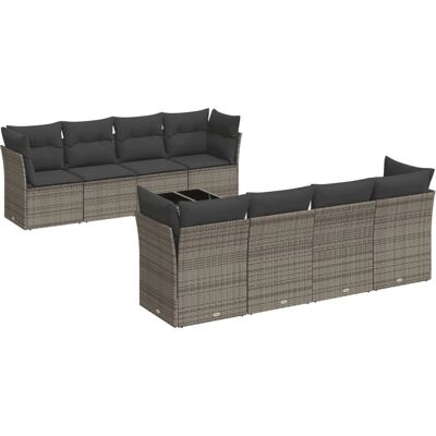 VidaXL Beigefarbene 9-teilige Gartenmöbel-Set - Outdoor-Möbel VidaXL Beigefarbene 9-teilige Gartenmöbel-Set - Outdoor-Möbel