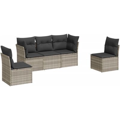 vidaXL Garten-Sofagarnitur - Modell Oh - Hellgrau vidaXL Garten-Sofagarnitur - Modell Oh - Hellgrau