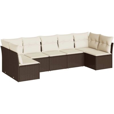 vidaXL Gartenmöbel-Set - Lounge mit Kissen Beige vidaXL Gartenmöbel-Set - Lounge mit Kissen Beige