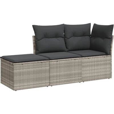Vidaxl - 3-delig tuinbankset met kussens grijs Vidaxl - 3-delig tuinbankset met kussens grijs
