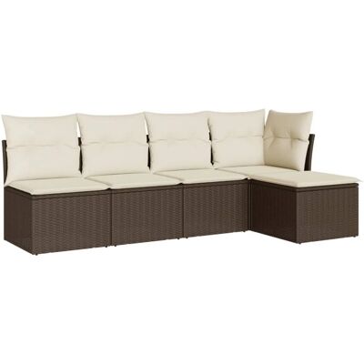 vidaXL Gartenmöbel-Set - Braun, 5-teilig, Modular - Gartenmöbel vidaXL Gartenmöbel-Set - Braun, 5-teilig, Modular - Gartenmöbel