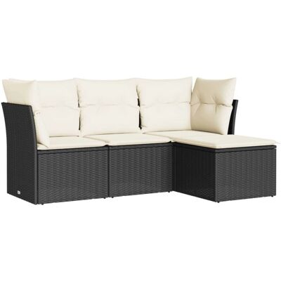 vidaXL Gartenmöbel-Set - Schwarz und Creme - Gartenlounge vidaXL Gartenmöbel-Set - Schwarz und Creme - Gartenlounge