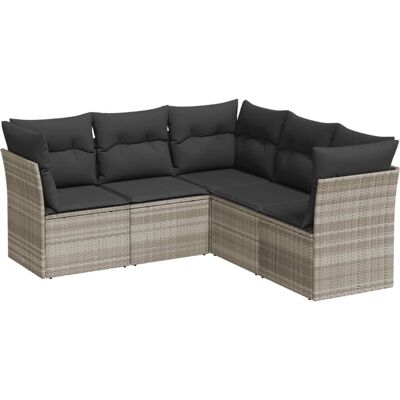 vidaXL Gartenmöbel-Set - Langlebiges PE-Rattan - Hellgrau vidaXL Gartenmöbel-Set - Langlebiges PE-Rattan - Hellgrau