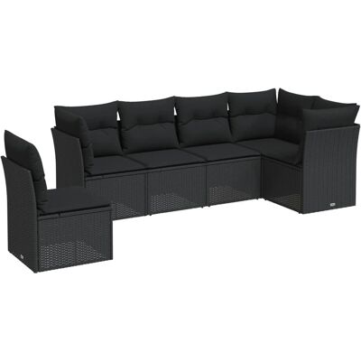 vidaXL Outdoor-Möbelset - Schwarz - 6 Sitzplätze vidaXL Outdoor-Möbelset - Schwarz - 6 Sitzplätze