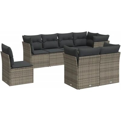 Conjunto de Móveis de Jardim VidaXL - 8 Peças, Cinza, Modular Conjunto de Móveis de Jardim VidaXL - 8 Peças, Cinza, Modular