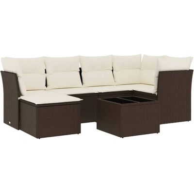 vidaXL Garten-Sofagarnitur - Beige, Braun, Creme - Gartenmöbelset vidaXL Garten-Sofagarnitur - Beige, Braun, Creme - Gartenmöbelset