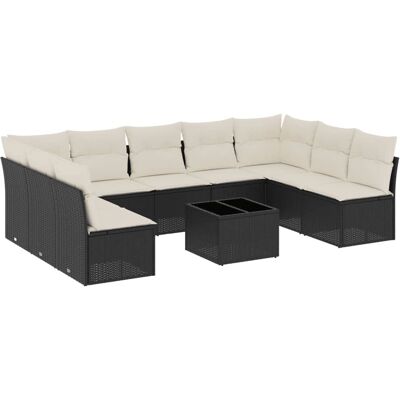 VidaXL Outdoormöbel-Set - Schwarz, Creme Kissen - Gartenmöbel VidaXL Outdoormöbel-Set - Schwarz, Creme Kissen - Gartenmöbel