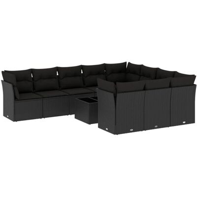vidaXL Gartenmöbel-Set - Schwarz - Modulare vidaXL Gartenmöbel-Set - Schwarz - Modulare