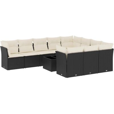 vidaXL Gartenmöbel-Set - Schwarz - Modulares Tisch und Kissen vidaXL Gartenmöbel-Set - Schwarz - Modulares Tisch und Kissen