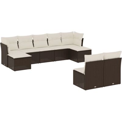 vidaXL 3218283 outdoor furniture set - Beige, Braun, Creme - Gartensofa-Set vidaXL 3218283 outdoor furniture set - Beige, Braun, Creme - Gartensofa-Set