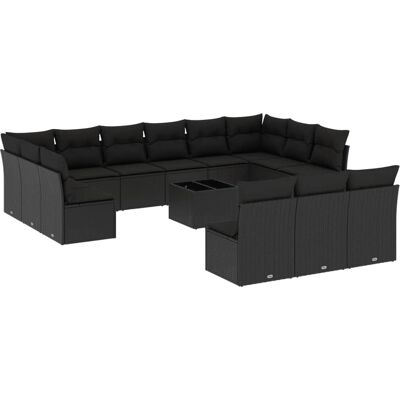 vidaXL Gartenmöbel-Set - Schwarz - Modulares Sofa-Set vidaXL Gartenmöbel-Set - Schwarz - Modulares Sofa-Set