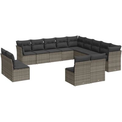 VidaXL Gartenmöbel-Set - Grau - Modulares Sofa-Set VidaXL Gartenmöbel-Set - Grau - Modulares Sofa-Set