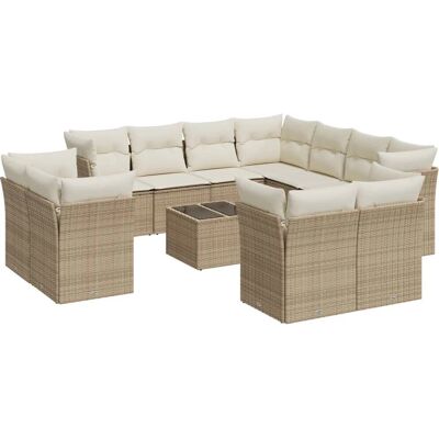 VidaXL Gartenset - Beige, Modular, 11 Sitzplätze VidaXL Gartenset - Beige, Modular, 11 Sitzplätze