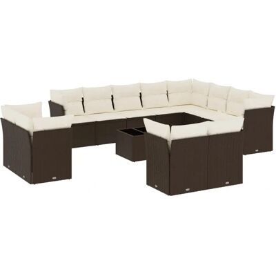 vidaXL Gartenmöbel-Set - Braun und Creme - Gartenlounge vidaXL Gartenmöbel-Set - Braun und Creme - Gartenlounge