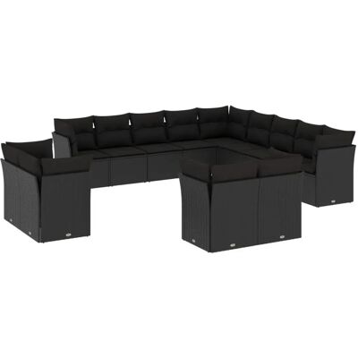 vidaXL Gartenmöbel-Set - Schwarz, Modular, Wetterfest - Gartenmöbel vidaXL Gartenmöbel-Set - Schwarz, Modular, Wetterfest - Gartenmöbel