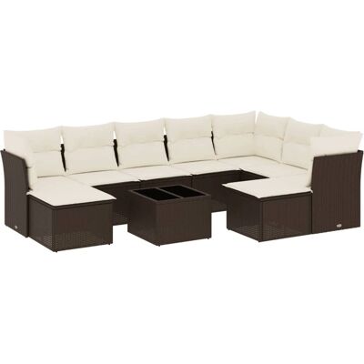 vidaXL Beiges Outdoor Möbel Set - Garten 9-teilig vidaXL Beiges Outdoor Möbel Set - Garten 9-teilig